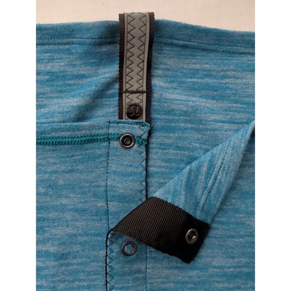 Lululemon Vinyasa Scarf Rulu Heathered Teal Button Snap Wrap One Size Stretch - Picture 7 of 12